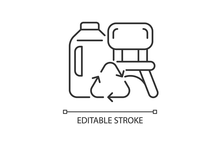 Recycled materials linear icons set for dark and light mode