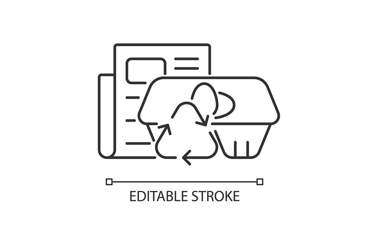 Recycled materials linear icons set for dark and light mode