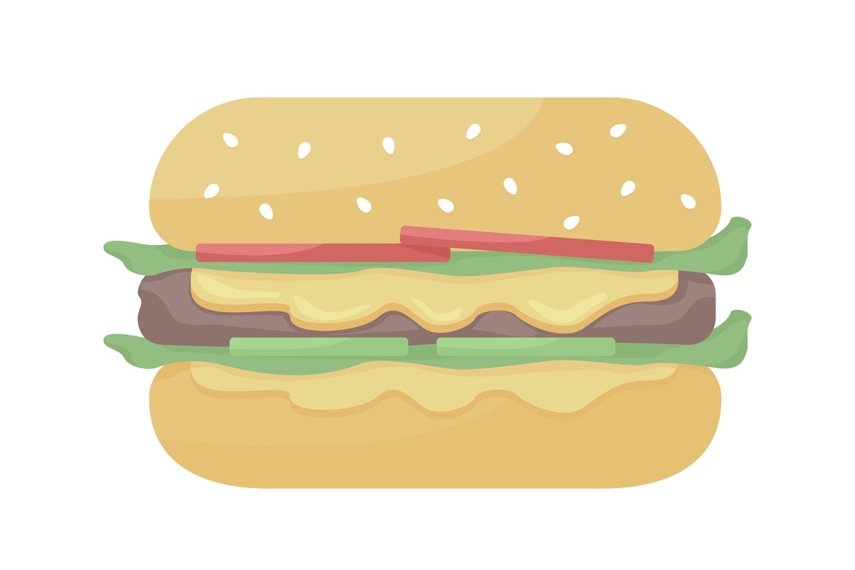 Refrigerator with food semi flat color vector object