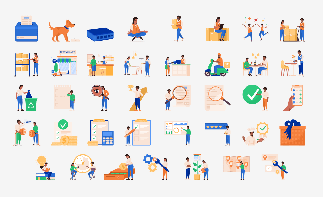 Ritapos characters for web design