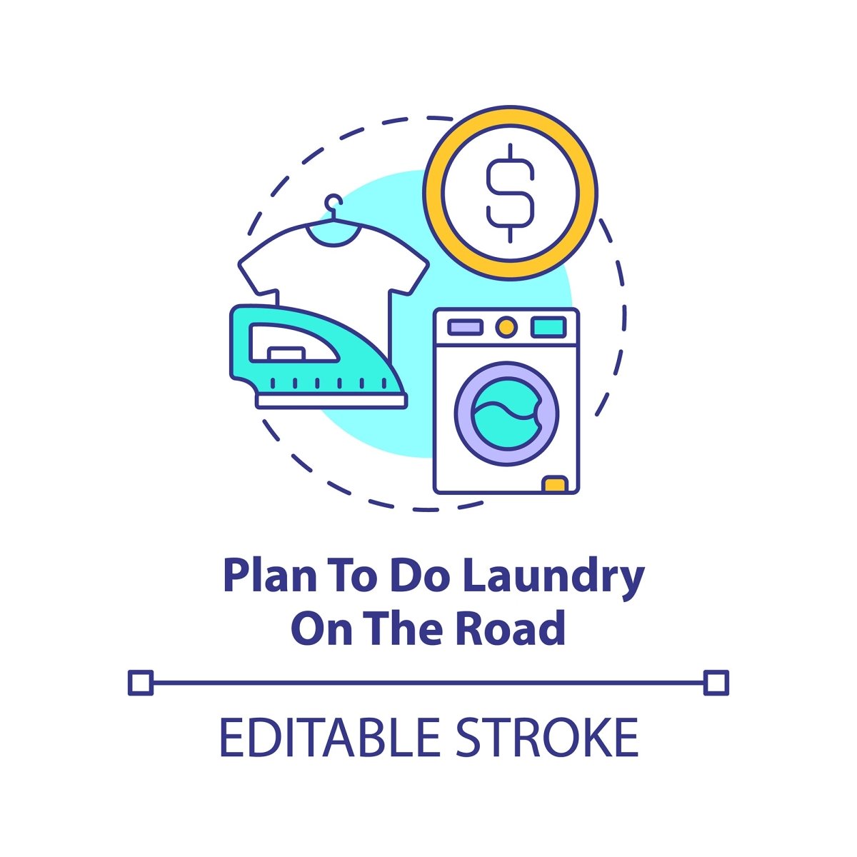 Road trip tips concept icons bundle