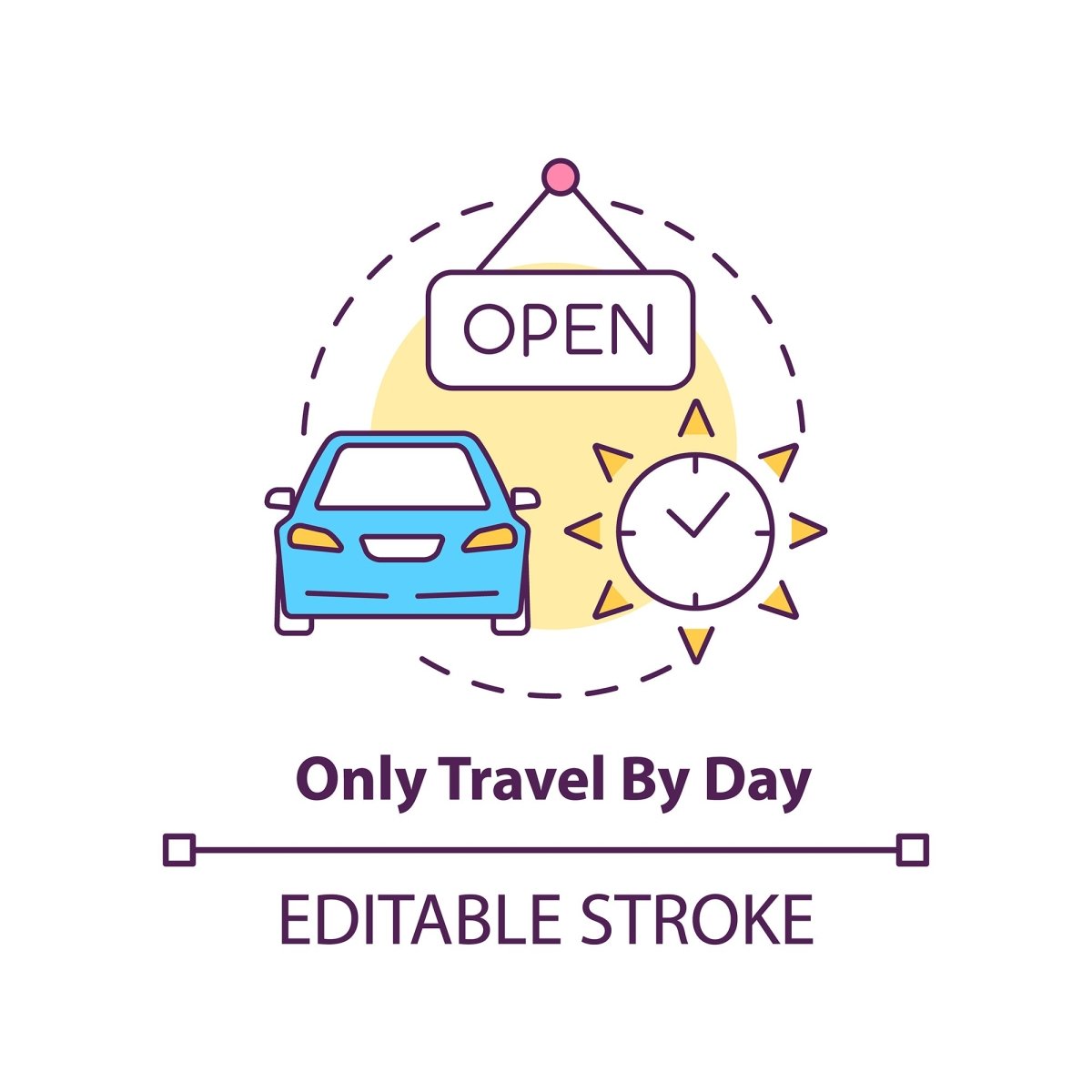 Road trip tips concept icons bundle