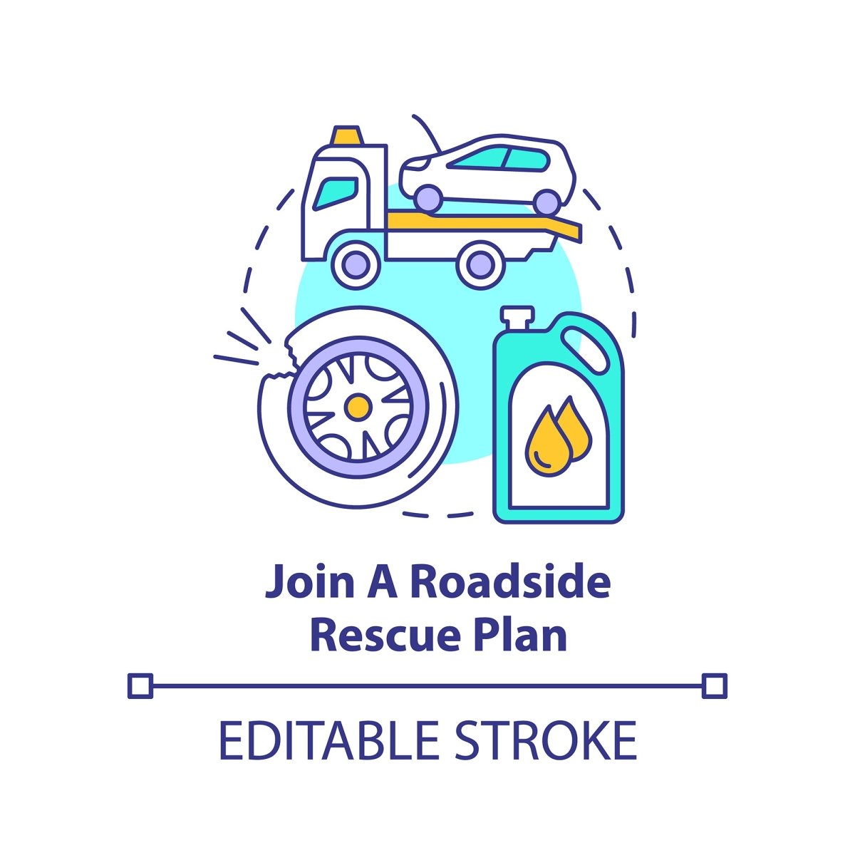 Road trip tips concept icons bundle