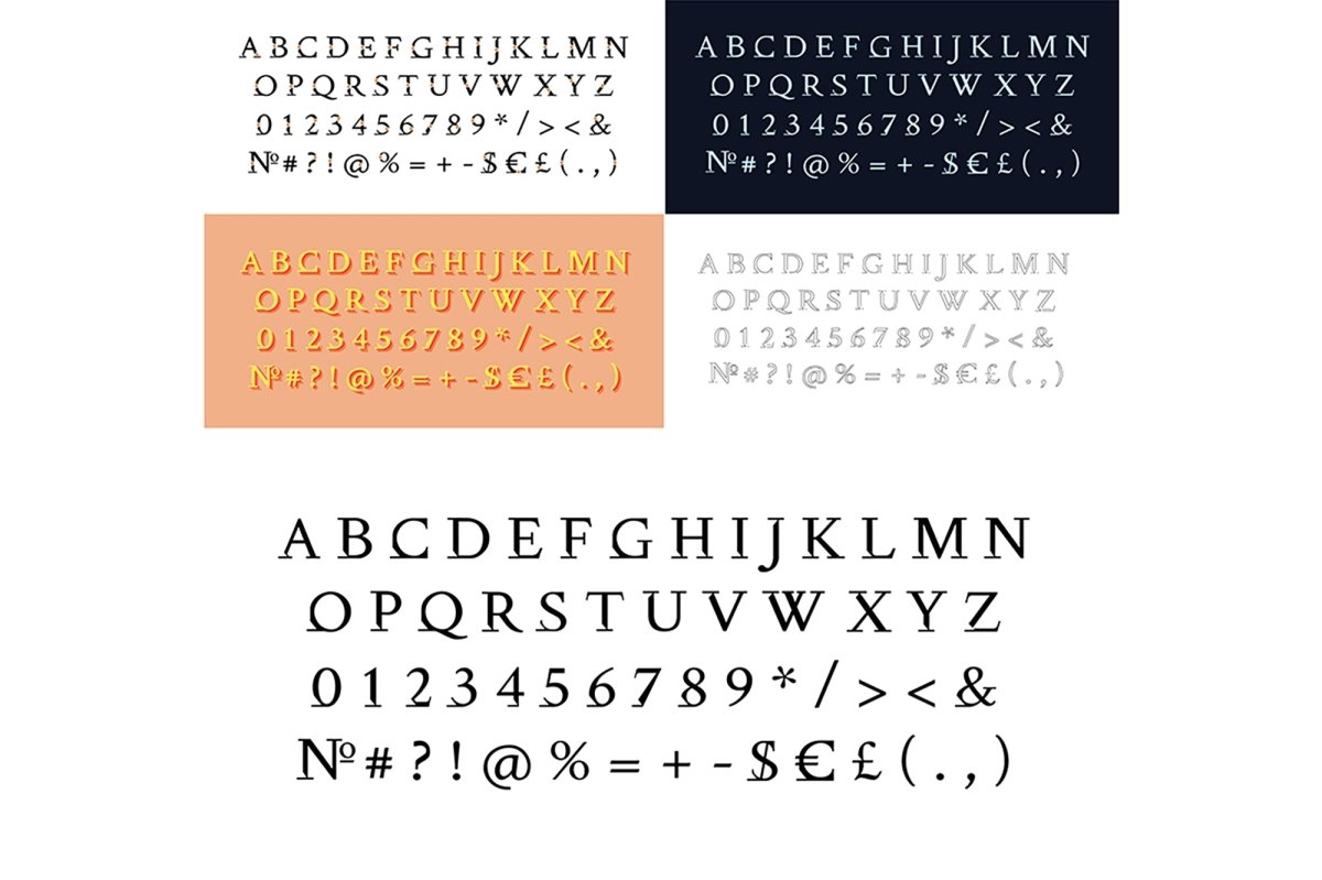 Roman decor alphabet set