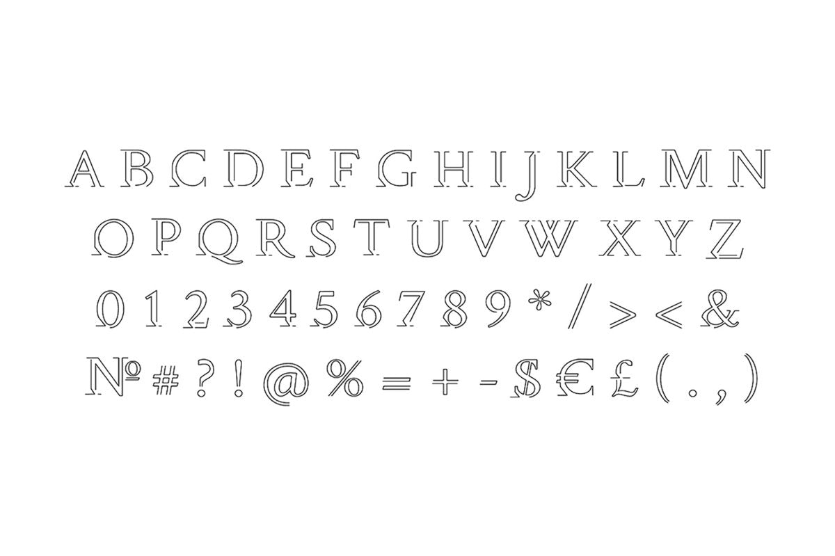 Roman decor alphabet set