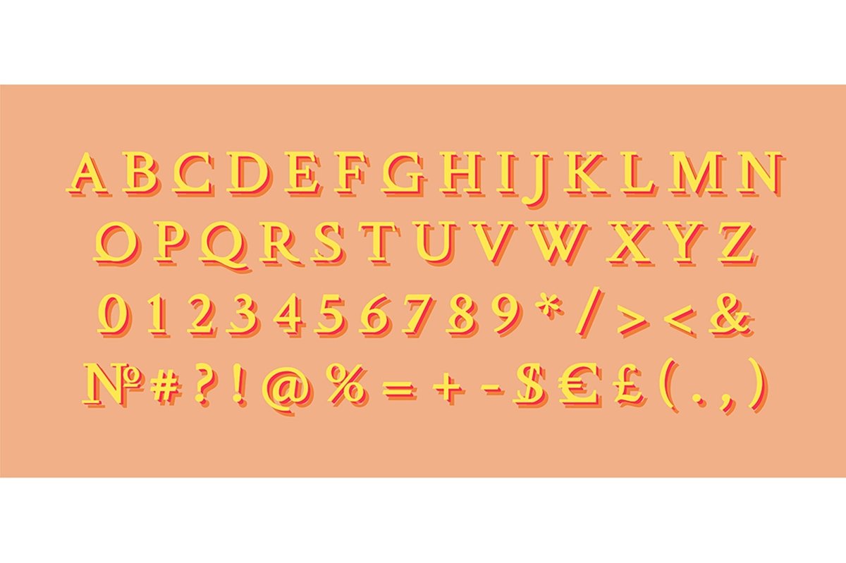 Roman decor alphabet set