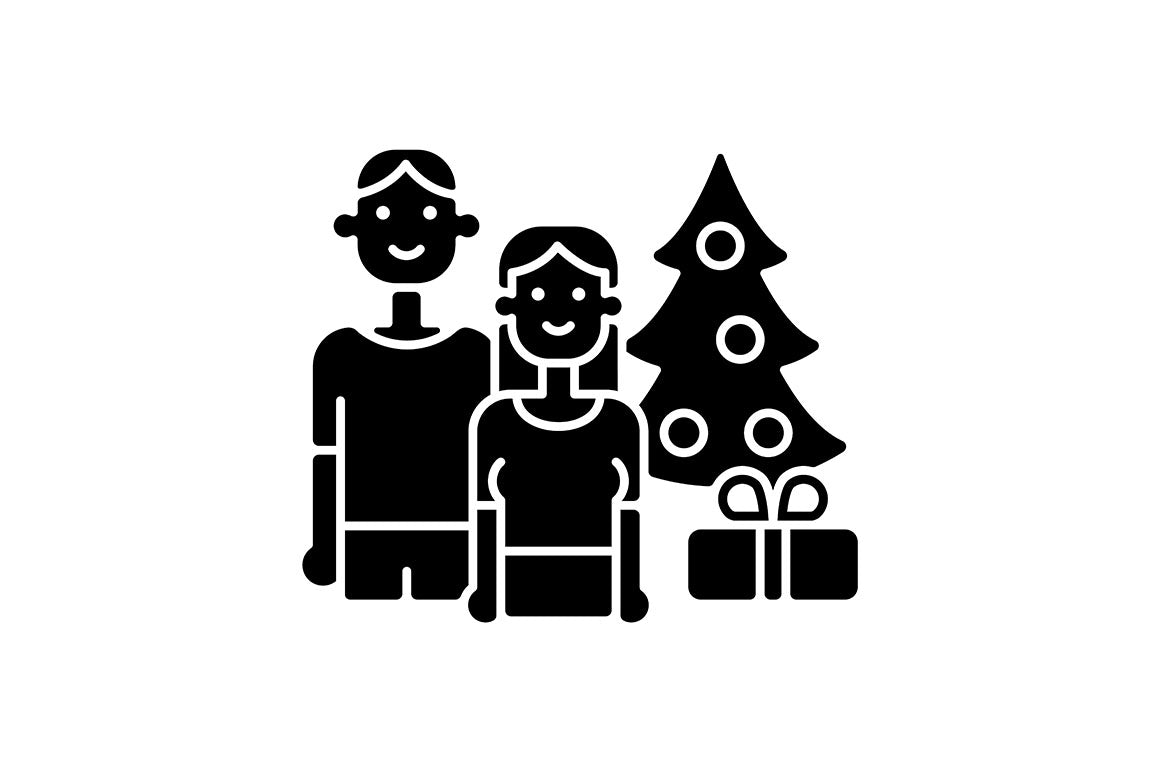Romance black glyph icons set on white space