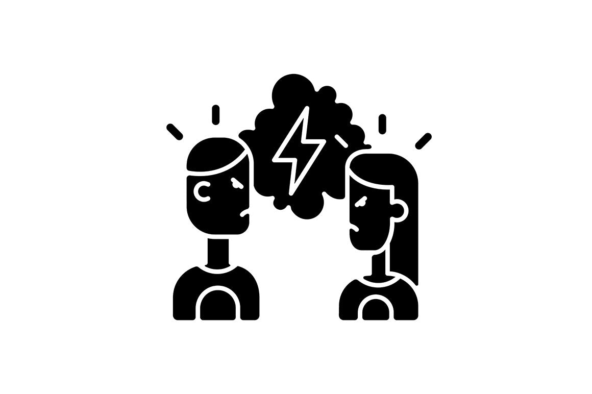 Romance black glyph icons set on white space