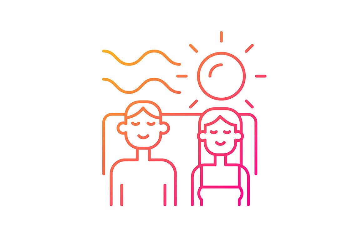Romance gradient icons set for dark and light mode