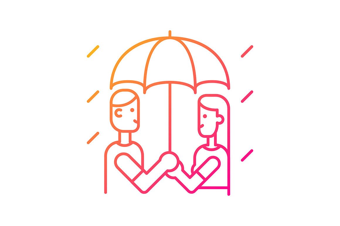 Romance gradient icons set for dark and light mode