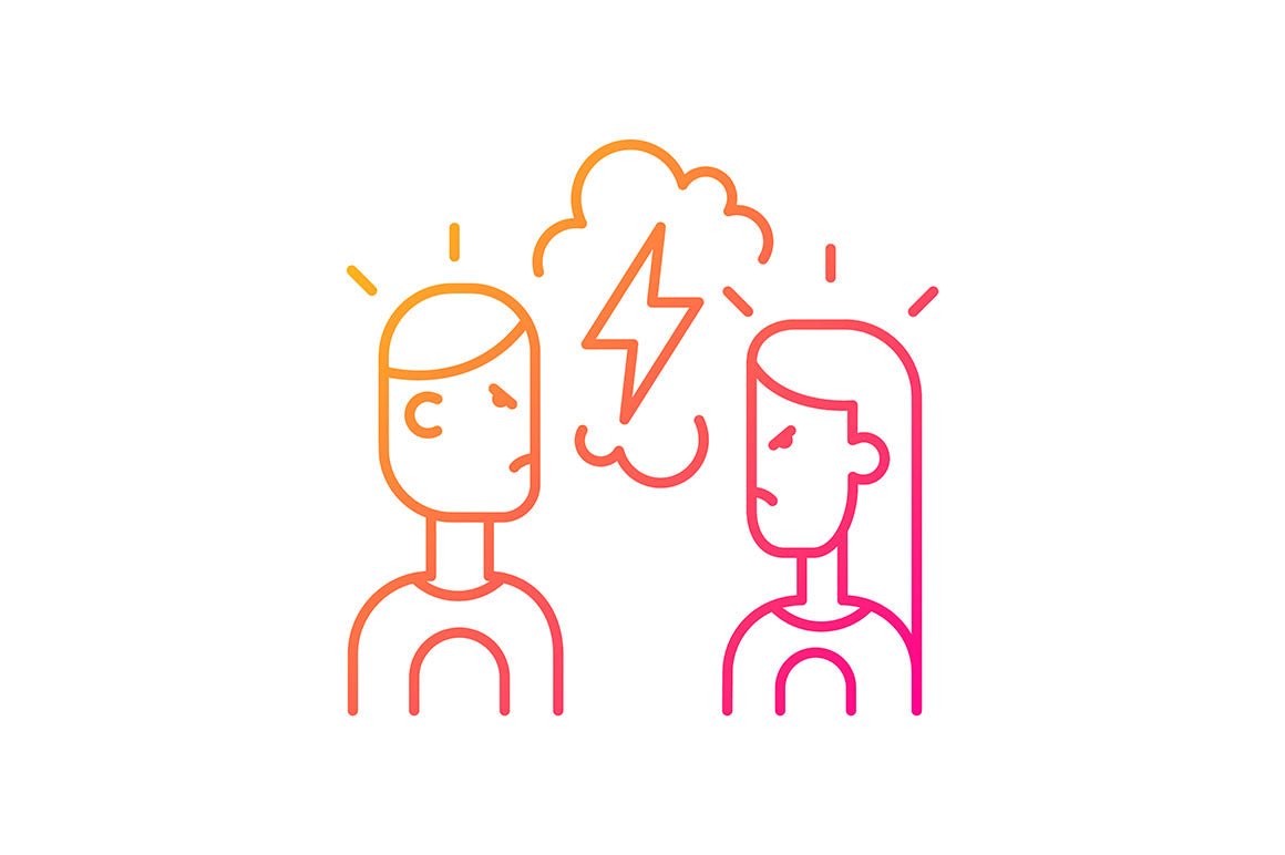 Romance gradient icons set for dark and light mode