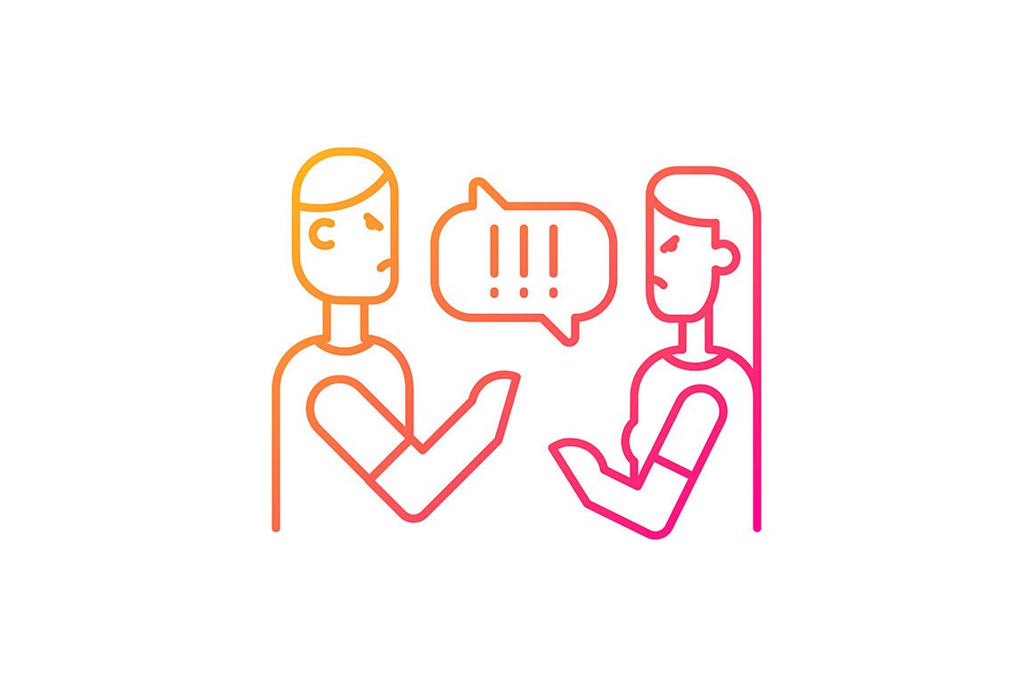 Romance gradient icons set for dark and light mode