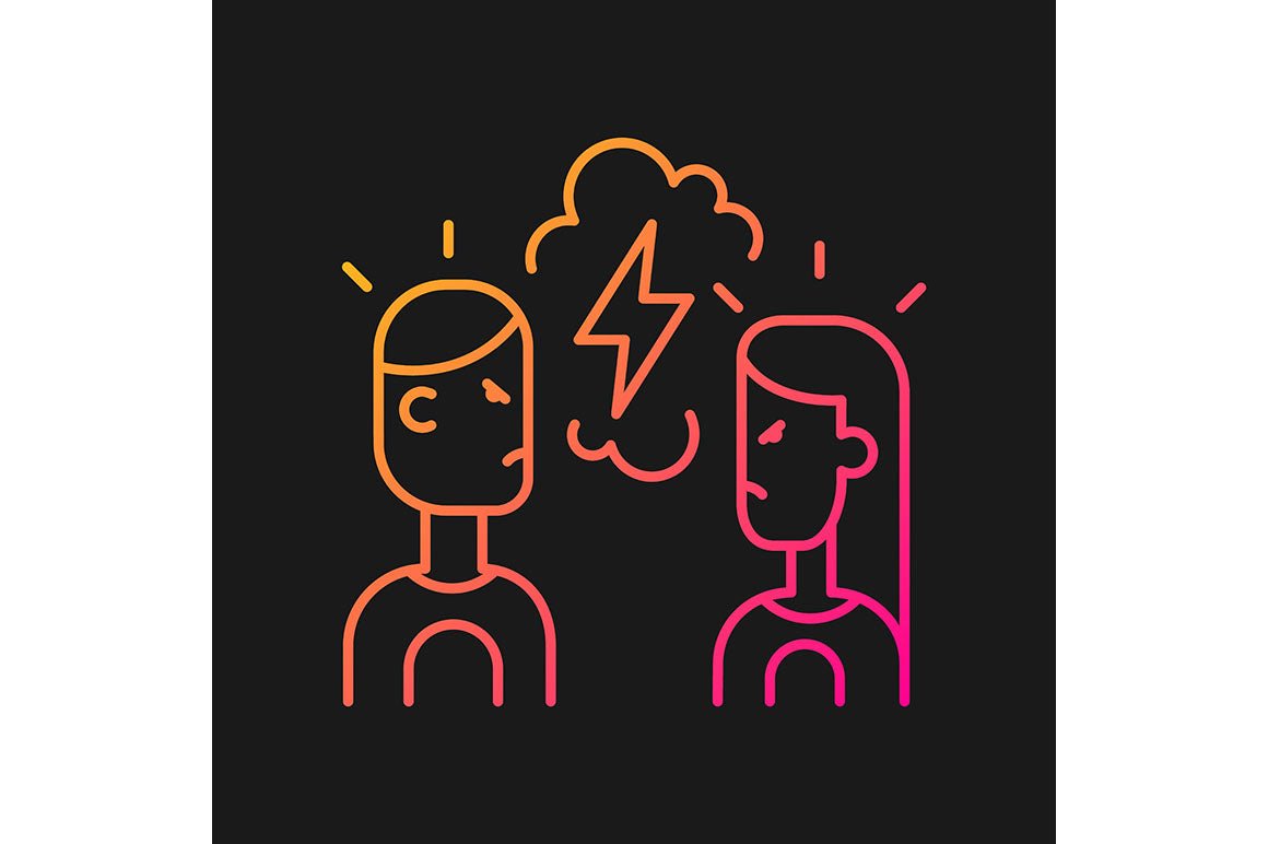 Romance gradient icons set for dark and light mode