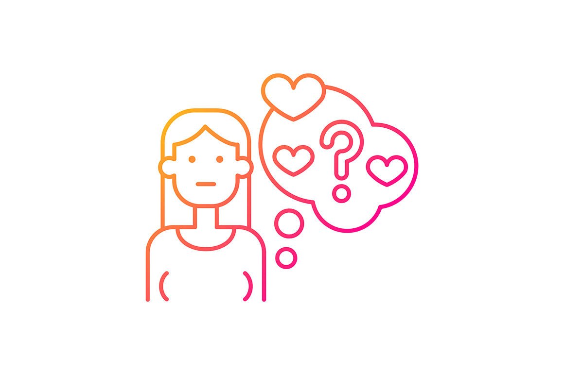 Romance gradient icons set for dark and light mode