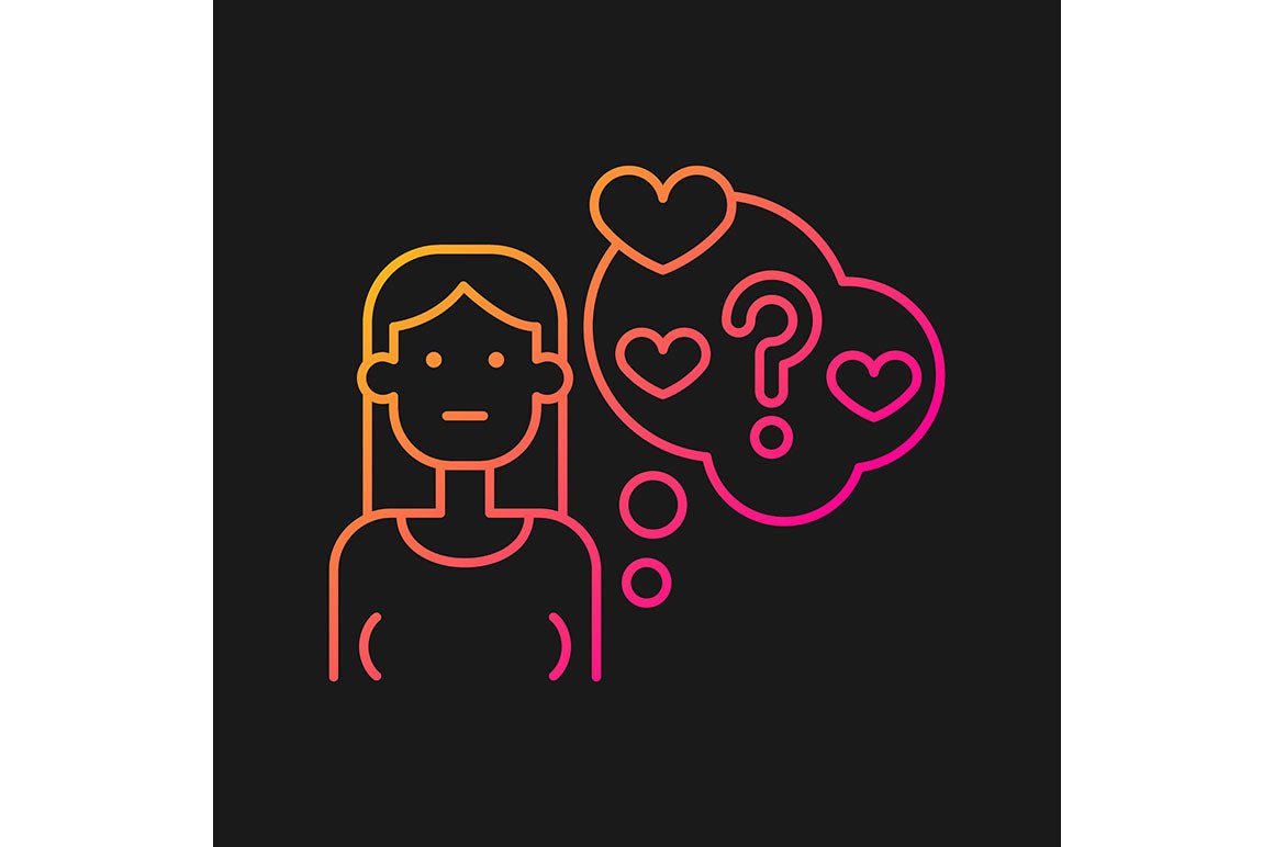 Romance gradient icons set for dark and light mode