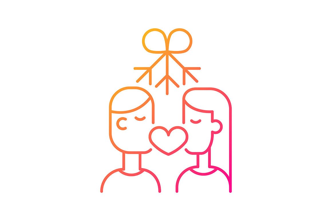 Romance gradient icons set for dark and light mode