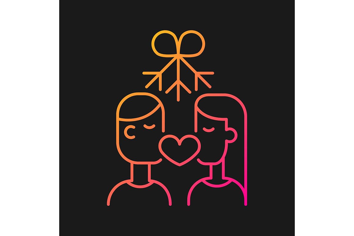 Romance gradient icons set for dark and light mode