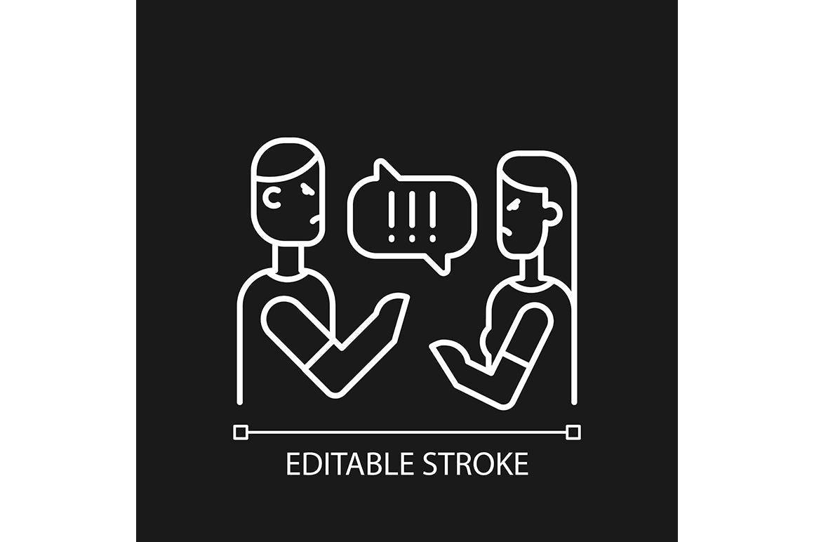 Romance linear icons set for dark and light mode