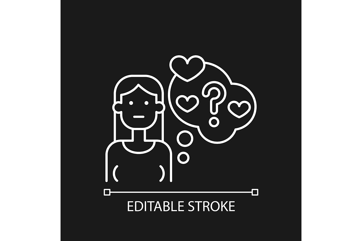 Romance linear icons set for dark and light mode