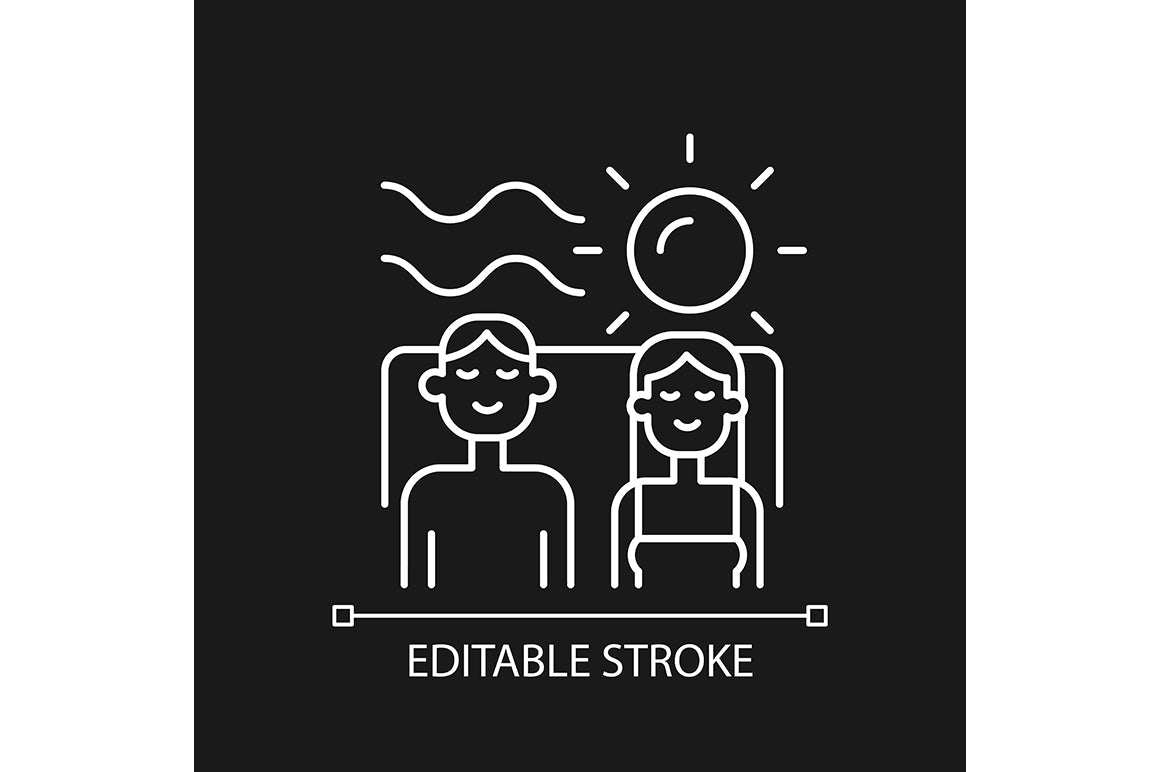 Romance linear icons set for dark and light mode