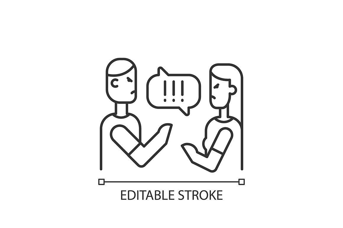 Romance linear icons set for dark and light mode