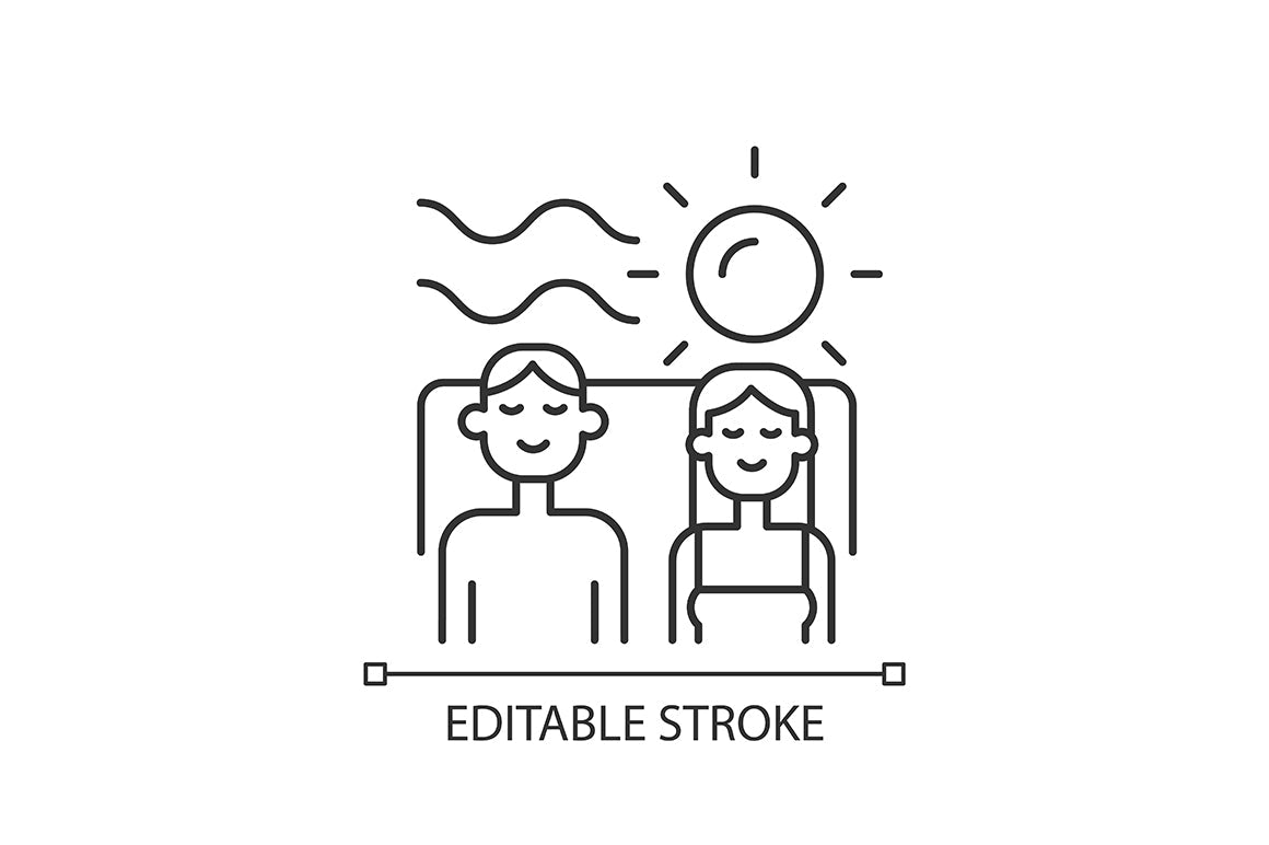 Romance linear icons set for dark and light mode