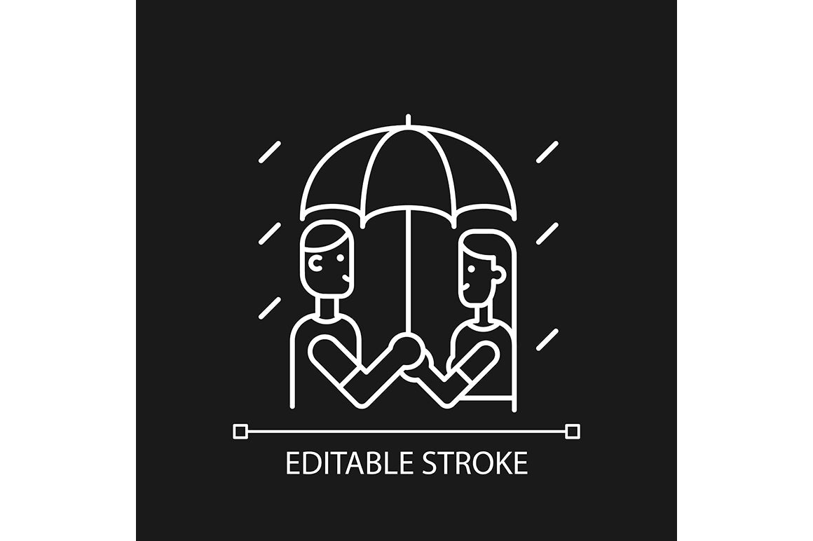 Romance linear icons set for dark and light mode