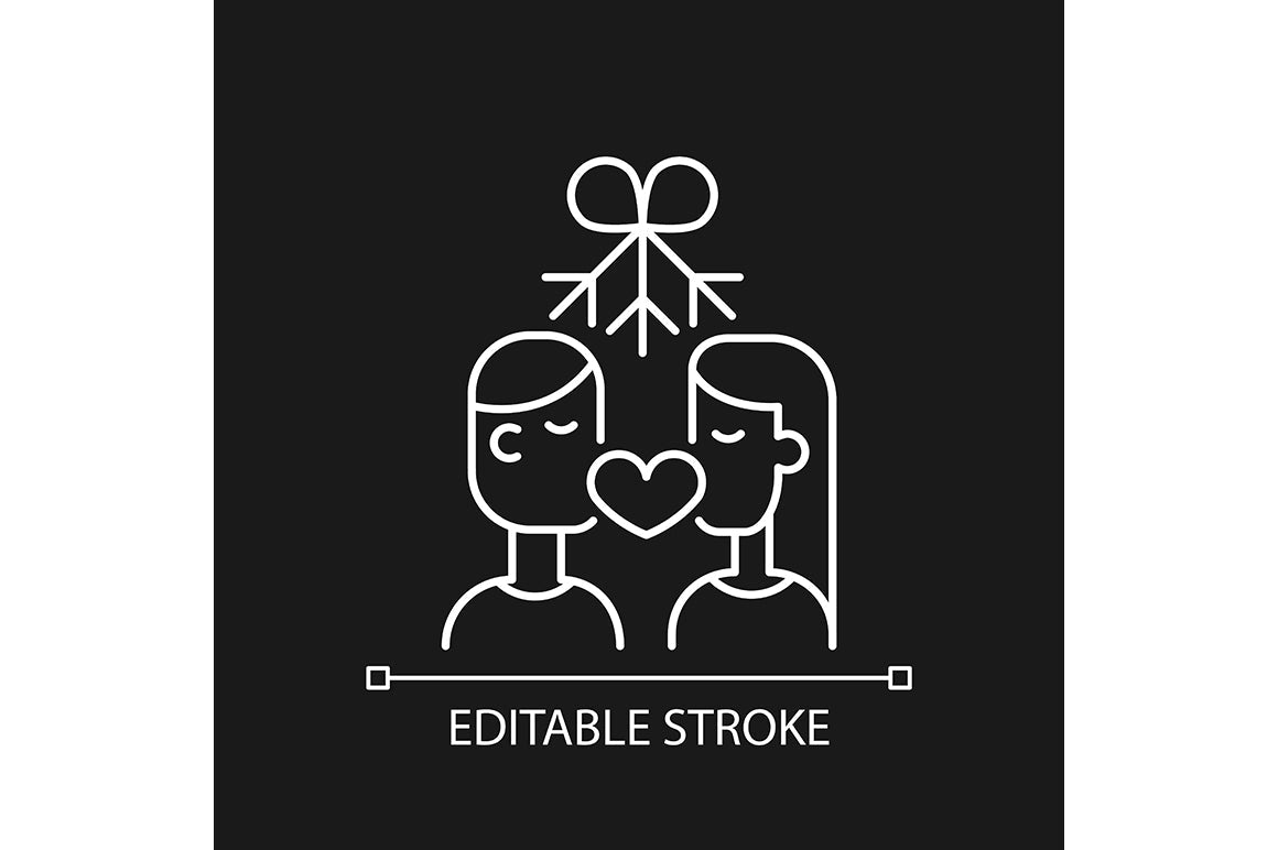Romance linear icons set for dark and light mode