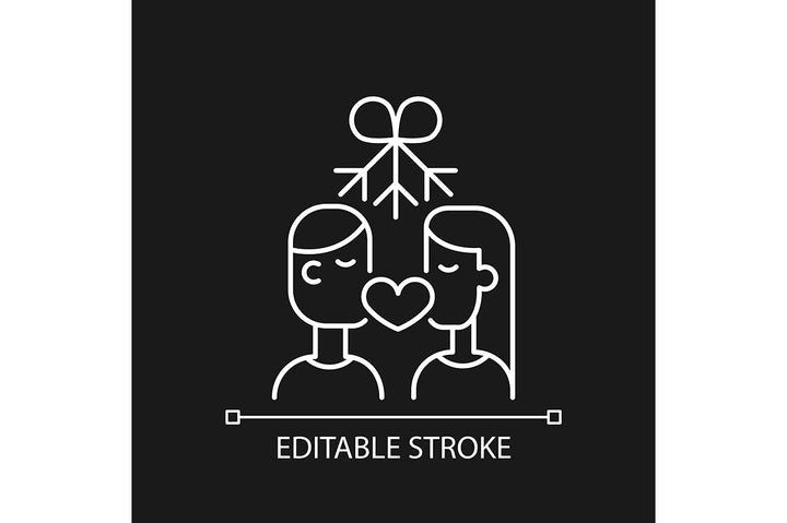 Romance linear icons set for dark and light mode