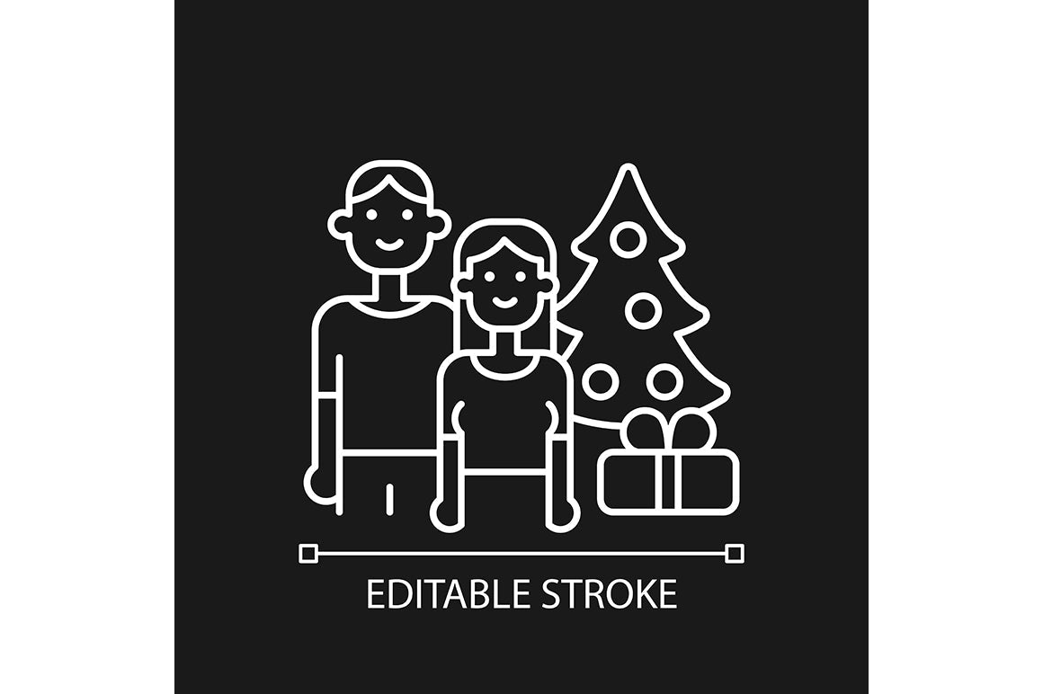 Romance linear icons set for dark and light mode