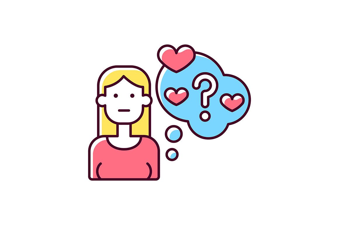 Romance RGB color icons set