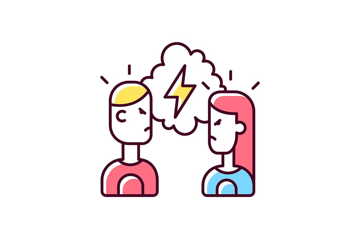 Romance RGB color icons set