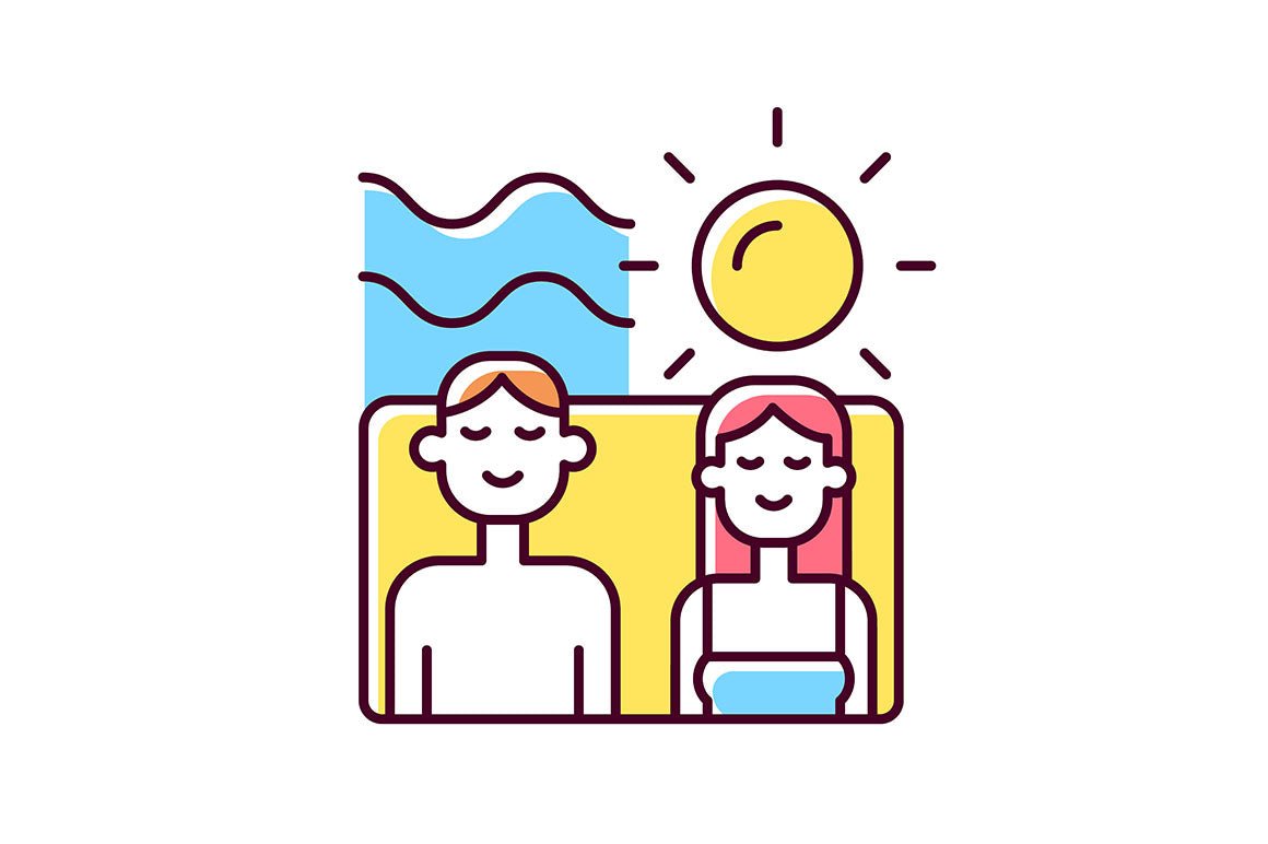 Romance RGB color icons set