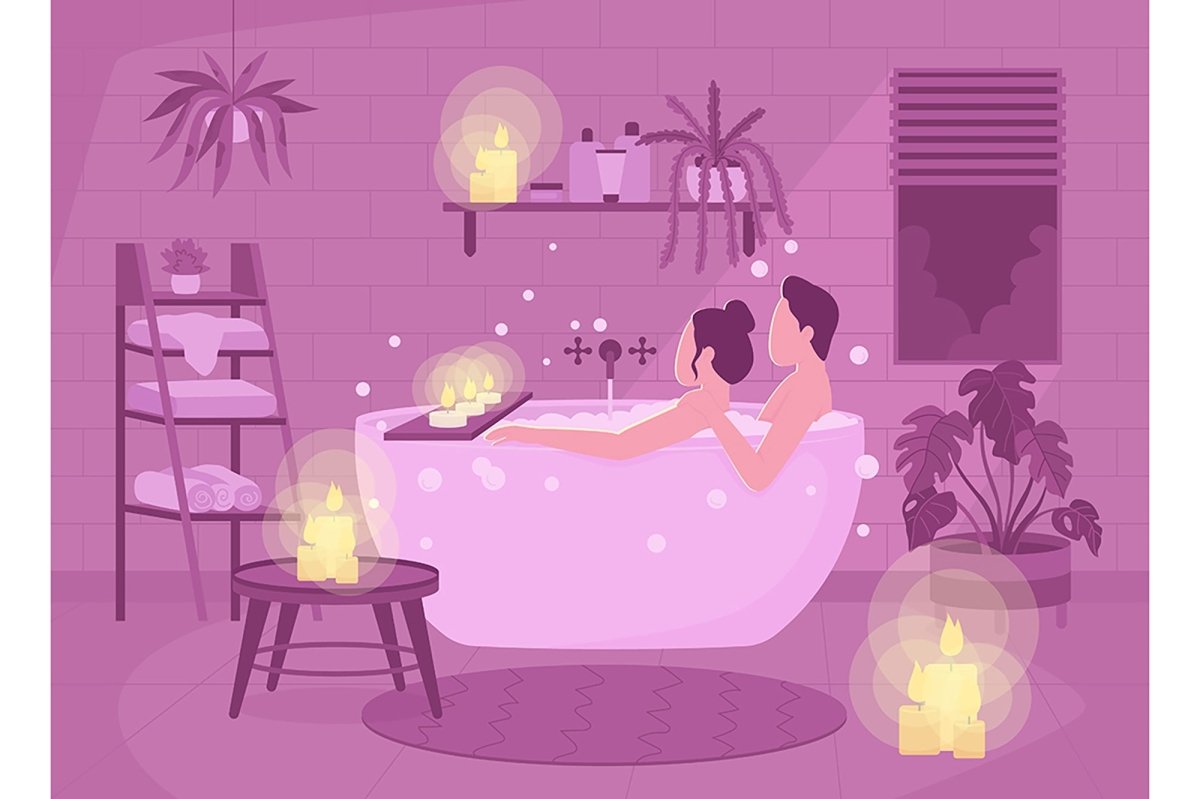 Romantic bath illustration bundle