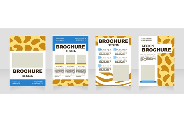 Safari animals blank brochure layout design
