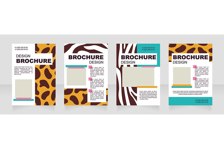 Safari animals blank brochure layout design