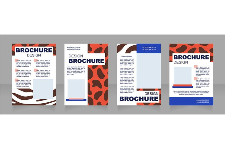 Safari animals blank brochure layout design