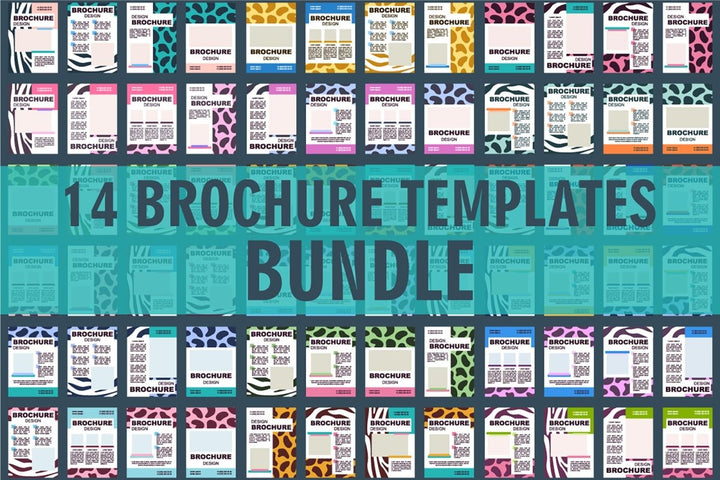 Safari animals blank brochure layout design