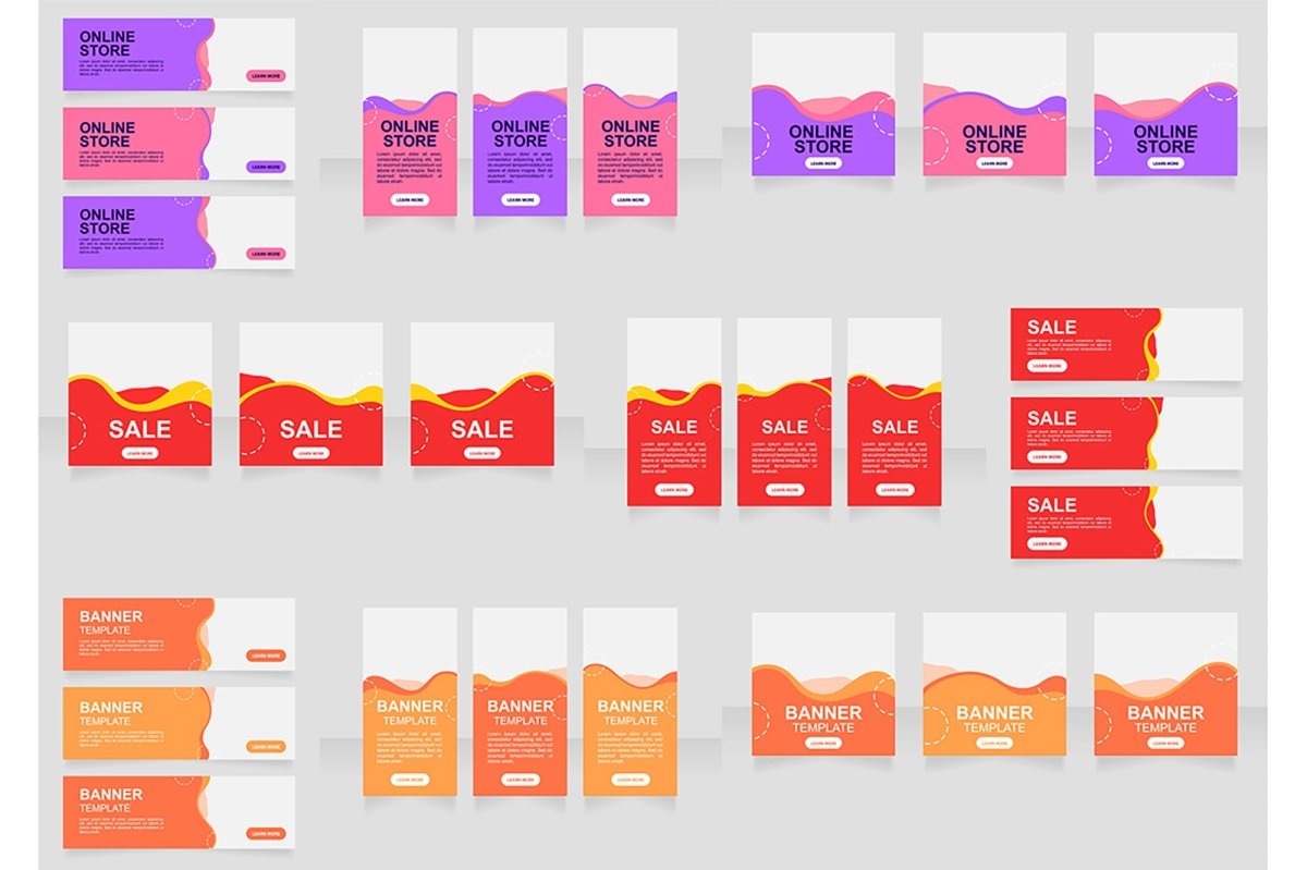 Sale web banner design template bundle