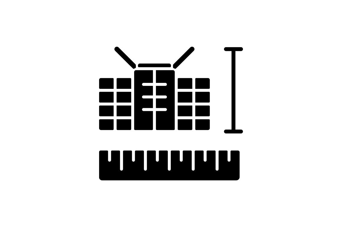 Satellites types black glyph icons set on white space