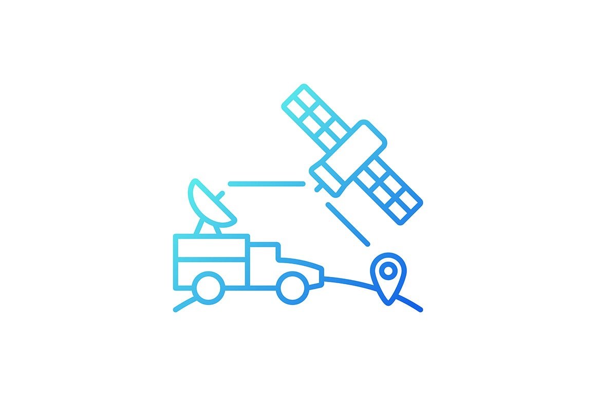Satellites types gradient icons set for dark and light mode for dark and light mode