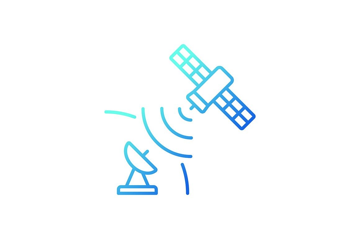 Satellites types gradient icons set for dark and light mode for dark and light mode