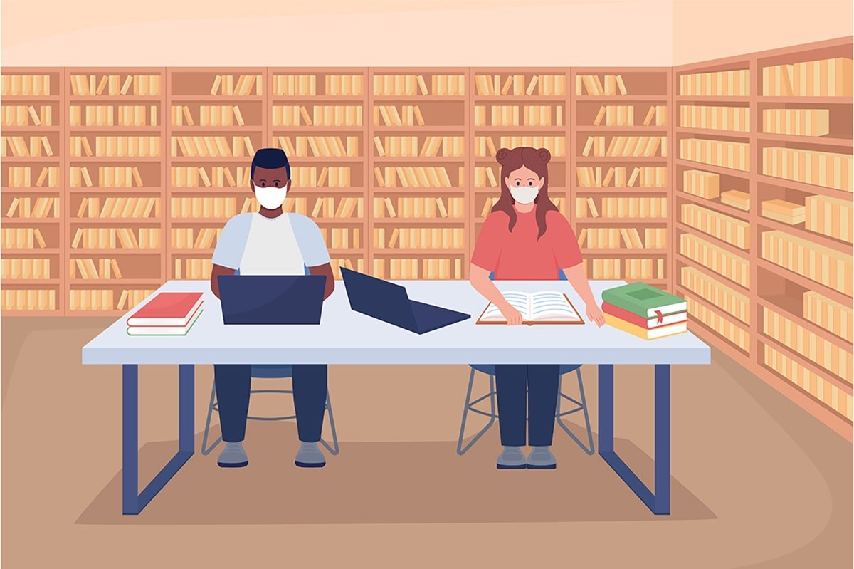 School activities flat color vector illustration set