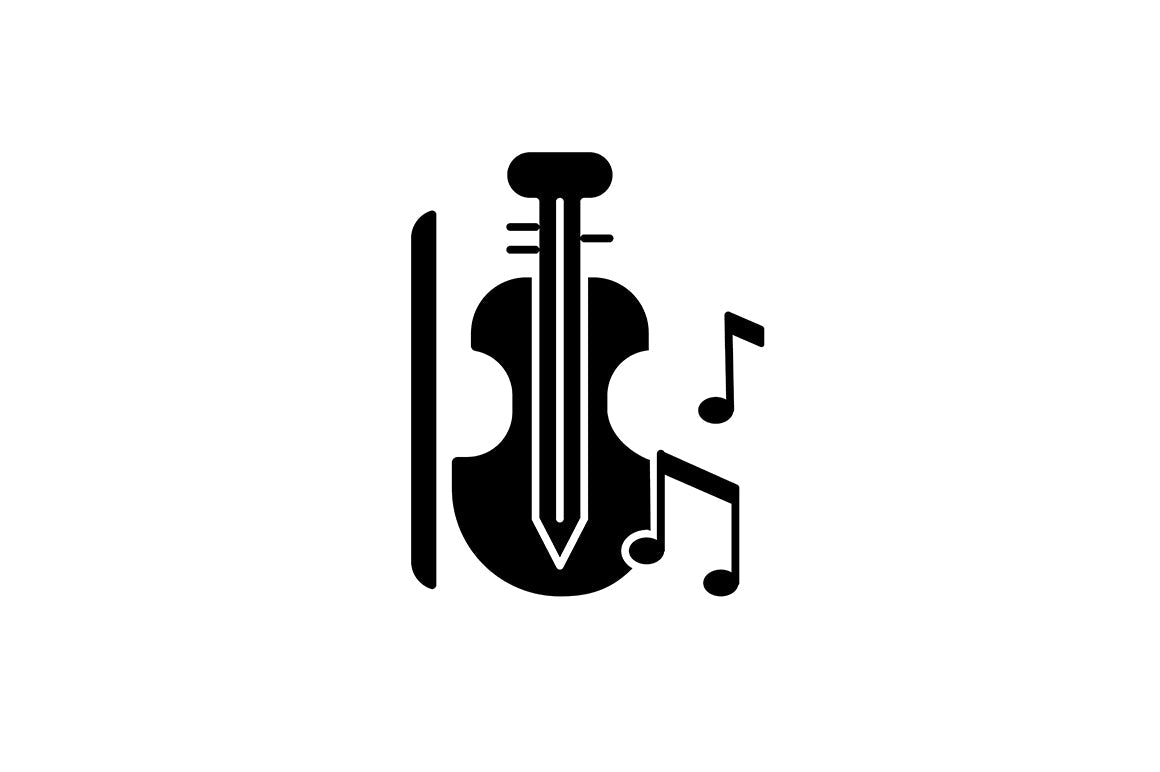 School subjects black glyph icons set on white space