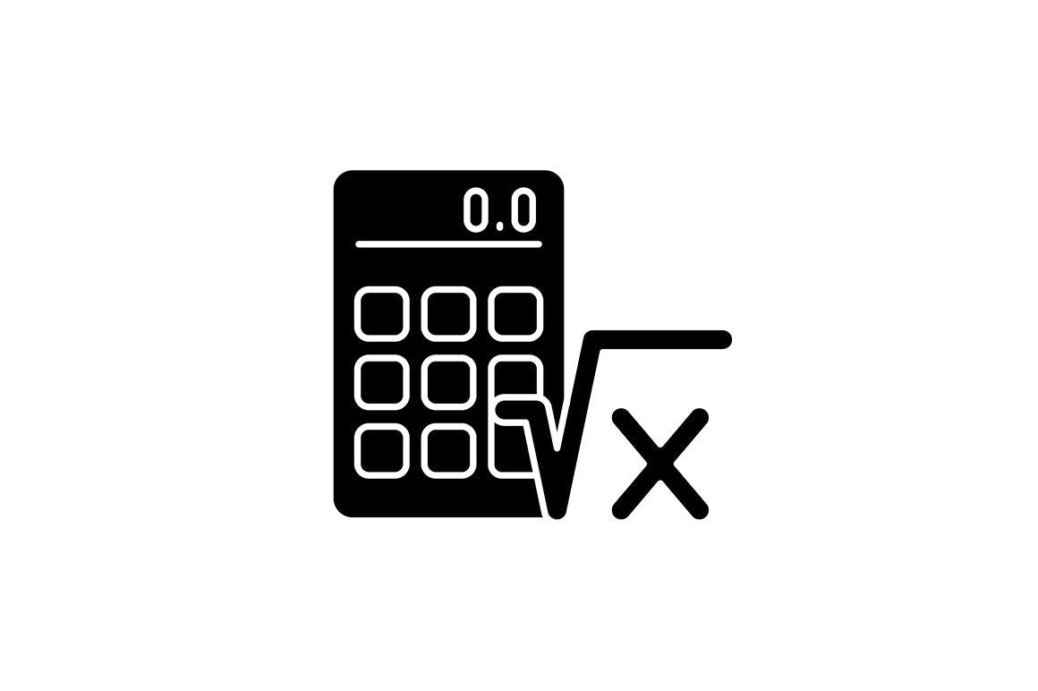School subjects black glyph icons set on white space
