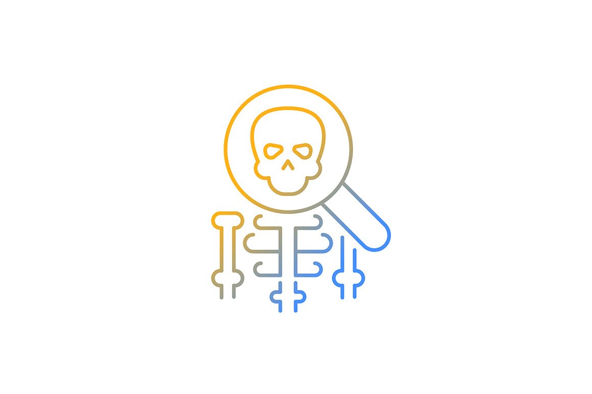 School subjects gradient icons set for dark and light mode