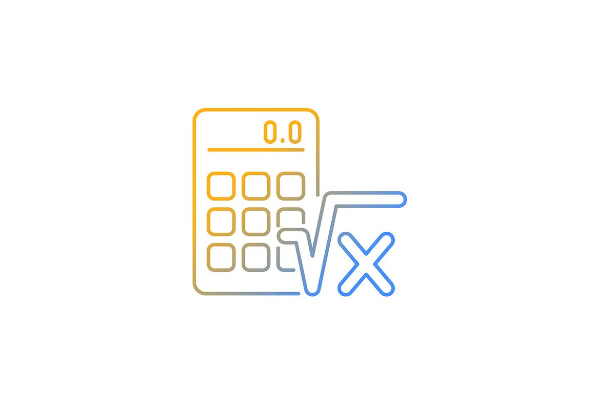School subjects gradient icons set for dark and light mode