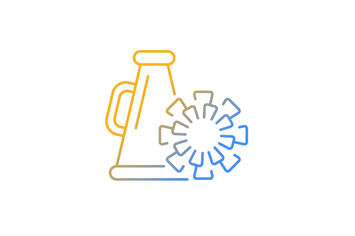 School subjects gradient icons set for dark and light mode