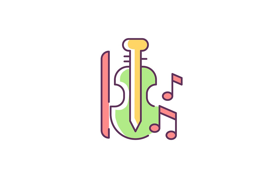 School subjects RGB color icons set