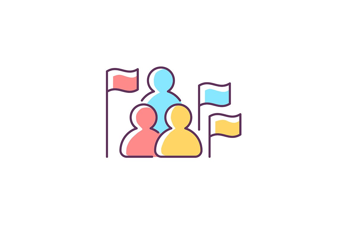School subjects RGB color icons set